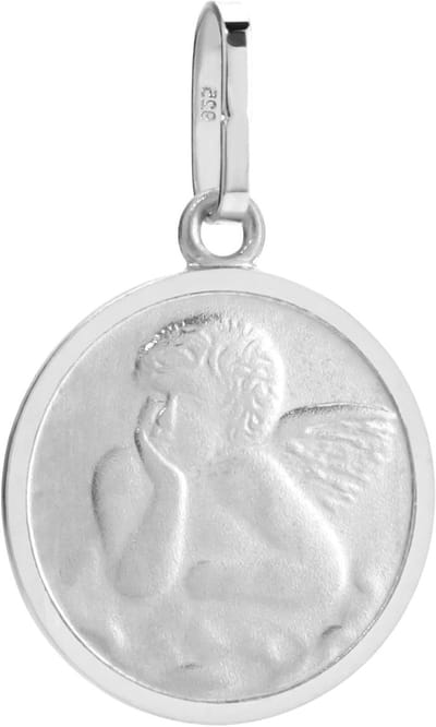 Guardian Angel Hanger - Talisman Amulet - Bescherming Dragen - Gedeeltelijk Mat - 12mm - Zilver