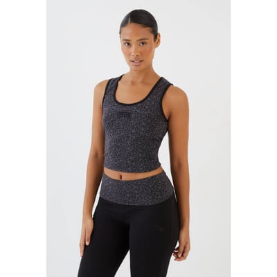 Dames Dsgn Studio Leopard Tanktop Vest | Zwart | Maat: Medium