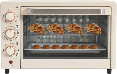 Mini oven - Kleine keukenoven - Snel maaltijden bereiden - Instelbare temperatuur - 22 liter capaciteit - Wit