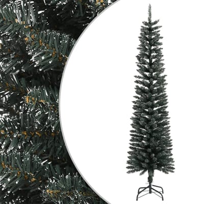 vidaXL - Kunstkerstboom - met - standaard - smal - 210 - cm - PVC - groen