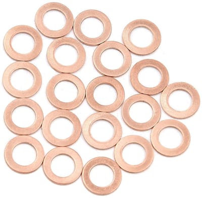Dailygoods- Afdichtring M8 - Koperen Ringen - 20 Stuks - Binnendiameter 8 mm - Buitendiameter 13 mm - Dikte 1 mm - Hoogwaardig Koper - Wasmachine