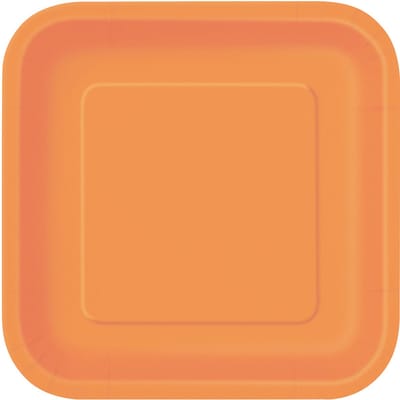 UNIQUE - Set oranje vierkante bordjes