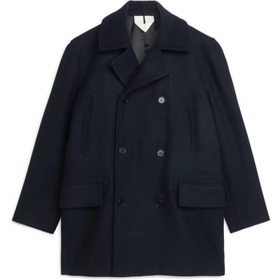 ARKET Areq Peacoat Blue Size: 46 | Double Breasted Coats Outlet | Heren | Blauw