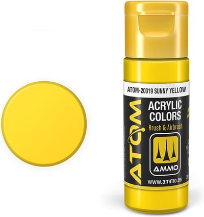 AMMO by Mig Jimenez Hobbyverf Acrylverf - MIG 20019 ATOM - Sunny Yellow - Acryl - 20ml Verf flesje - 20 ml