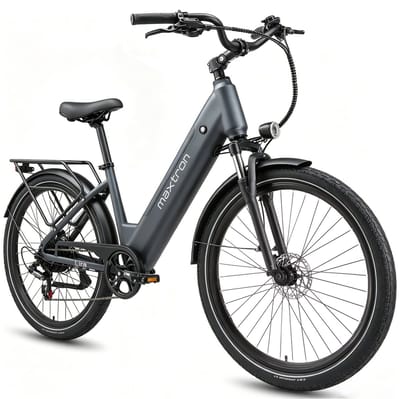 Onesprot Elektrische stadsfiets - 120 km actieradius - 655Wh accu - Lage instap aluminium frame - 250W motor - Hydraulische schijfremmen - Shimano 7 versnellingen - Wit