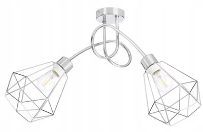 Loft Hanglamp Chroom E27 2 Lampenkappen