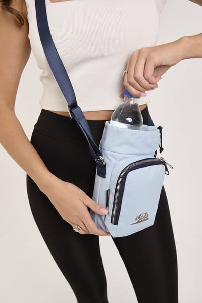 Thermos/Waterfles Houder - Crossbody Tas - Telefoontasje (Geïsoleerd) Licht Blauw