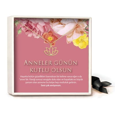 Pera Jewelry - 925 sterling zilveren Lotus ketting - Lotus Kolye – Anneler Günü - Collier - Ketting Dames - Ketting met Hanger