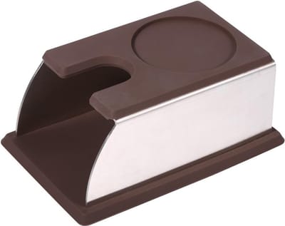 Azalia Koffiestamper Houder Tamper Poeder Maker Standaard Gemaakt van Roestvrij Staal en Siliconen voor Espresso Portafilter, Barista Accessoires voor Beginners en Professionals(Koffie)