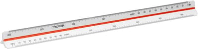 Reductieschaal - Meetliniaal schaal - Precisie meten - Meerdere schaalverdelingen - 30 cm - Wit