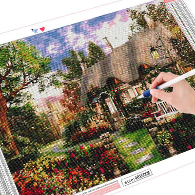 Diamant Schilderij Lodge Huis Decoratie Strass Afbeelding Volledige Ronde Borduurwerk Stricker Handwerk 20X30CM gray