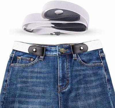 Gespvrije Riem - Broeken - Unisex - Elastische Riem - Zonder Gesp - Wit