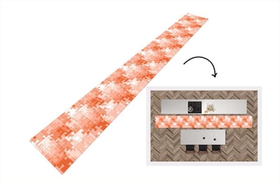 Keukenloper - Keukenmat - Puzzel - Oranje - Patronen - 400x50 cm - Keuken vloerkleed