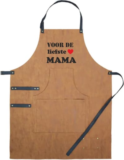 Schort Luxe Voor de liefste Mama | Moederdag | Moederdag cadeautje | Leder look
