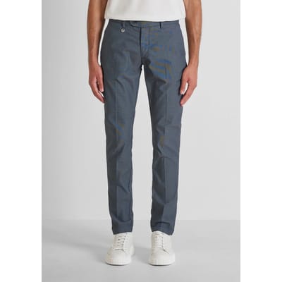 broek mager fit man blauw marine