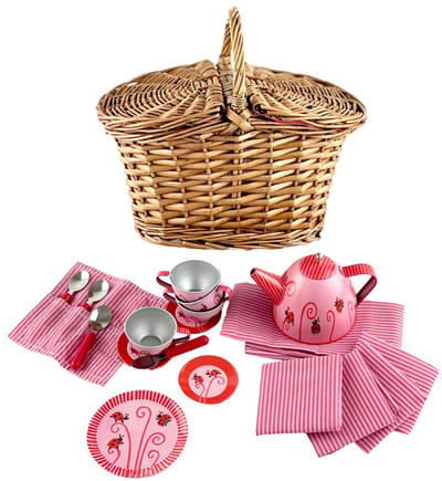 Egmont Toys Theeset tin in mand lieveheersbeestje 27x15x21 cm.