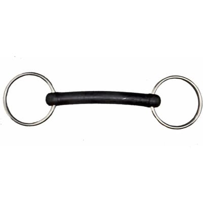 2-rings roestvrijstalen paardenbit met stijf rubber Tattini