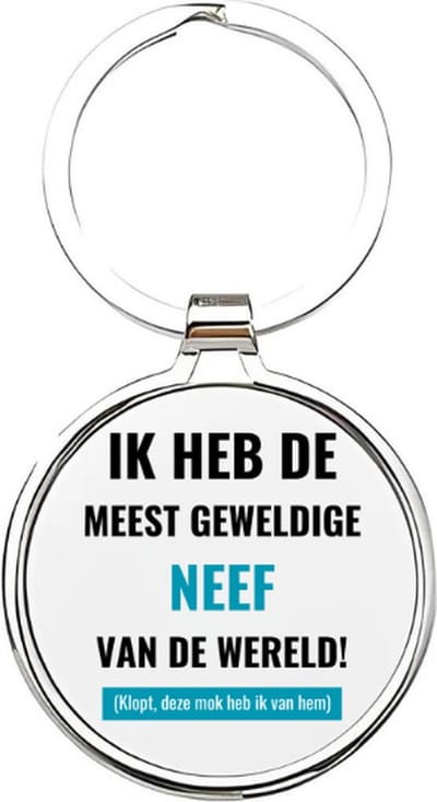 Akyol - ik heb de meest geweldige neef van de wereld Sleutelhanger - Neef - de leukste neef - neef sleutelhanger - neefje - sleutelhanger - sleutelhanger voor neven - familie sleutelhanger - verjaardagscadeautje - cadeau voor neef - 4 x 7,5 CM