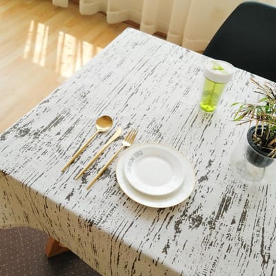Retro Imitatie Houtnerf Patroon Katoen en Linnen Tafelkleed Jaarringen Gedrukt Koffie Hanger Thee Tafel Onderzetter 60cm X 60cm beige