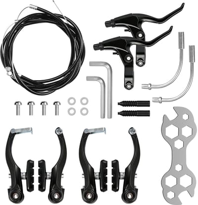 Dailygoods - Fietsremmen Set - V-Brake met Remkabel en Remblokken