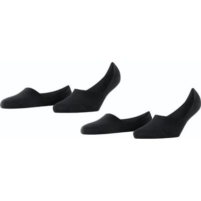 Burlington Everyday 2-Pack onzichtbar eenkleurig katoen multipack footies dames zwart - maat 39-40
