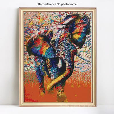 Peinture diamant 5D à faire soi-même, broderie complète de diamant rond, éléphant, strass, mosaïque 20X30CM