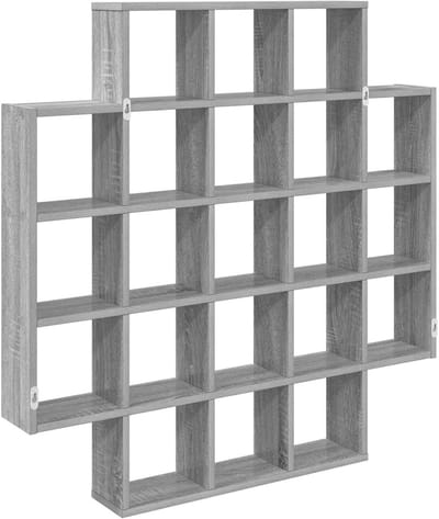 vidaXL - Wandplank - Grijs - Sonoma - 100 - x - 13 - x - 100 - cm - Bewerkt - hout