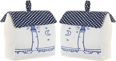 ITEM Deurstopper maritiem huis - 2x - wit - polyester - 15 x 8 x 17 cm - tegen klapperende deuren - strand thema