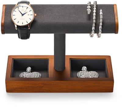 Unyqoos ® Elegante Massief Houten T-Bar Sieradenstandaard voor Optimaal Organiseren van Horloges, Armbanden en Kettingen