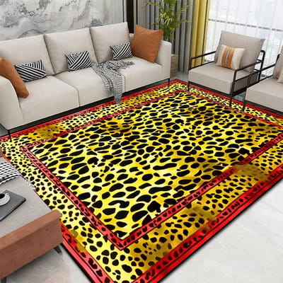 Tapis Européens de Luxe Dorés pour Salon Mode Abstrait Décor de Salon Tapis de Table pour Canapé Tapis Lavables Grande Surface pour Chambre à Coucher 60*90cm