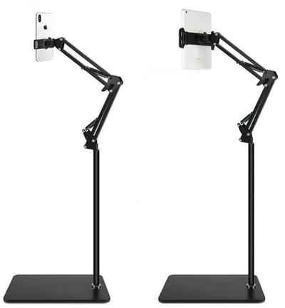 Allero Tablet Houder - Tablet Standaard - Telefoonhouder - Statief - 1.75 Meter - Zwart - Tablet Houder Statief - Flexibele Arm