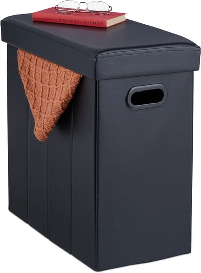 opbergpoef met opbergruimte - kunstleer - tot 150 kg - opvouwbaar - opbergpoef