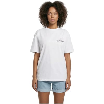 Urban Classics - Heart Logo Loose Dames Tshirt - XS - Wit