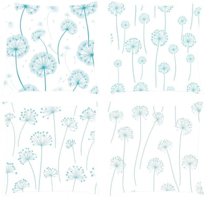 Kussenhoes 50 x 50 cm, blauw, voor buiten, waterdicht, bankkussen, paardenbloem, decoratieve kussens van fluweel, behaaglijk, kussenslopen voor slaapkamer, bank, stoel, terras, tuin, woondecoratie S1