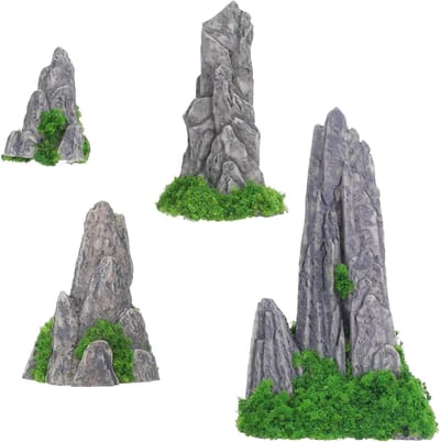 Miniatuur bergen decoratie set - 8-delige hars modellen - realistische ontwerpen - ideaal voor zen tuinen - ShopVlot