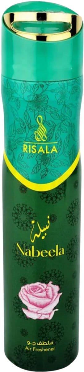 Air Freshener Nabeela by Risala – 300ml – Long Lasting Arabic Oriental Room Spray from Dubai – Floral, Powdery, Amber & Musk Fragrance