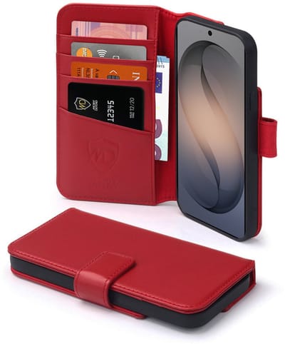 MobyDefend Hoesje - Geschikt voor Samsung Galaxy S26 - Luxe Leren Wallet Bookcase - Rood