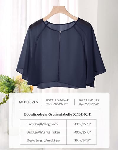 Elegante Chiffon Cape voor Dames - Zomer Schouder Sjaal voor Jurken