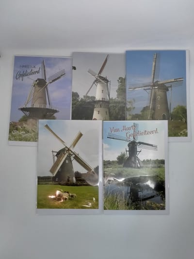 5x kaart molen - Molens - wenskaart - ansichtkaart molens