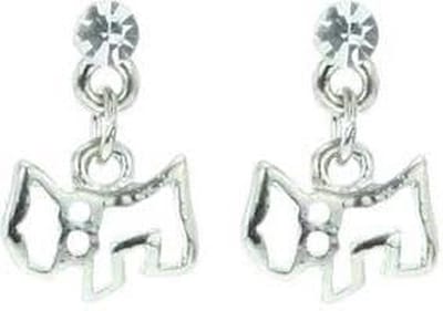 Behave - Oorbellen dames hond hanger - zilverkleur - speels en schattig