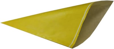Puntzakken van papier geel 19 cm lengte voor 125 gram inhoud (1000 stuks)