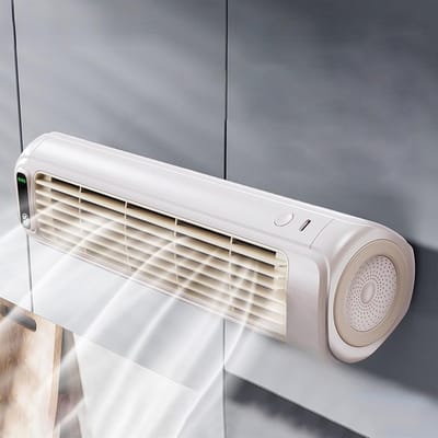 Ventilator - 3 Verstelbare Snelheden - USB Oplaadbare Vloer- en Wandventilator - Geschikt voor Keuken Kleine Ruimtes en Appartementen - 1 Stuk