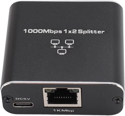 Ethernet Splitter - Netwerk Adapter - Internet Verdelen - Dual Poort - 1000 Mbps - Zilver