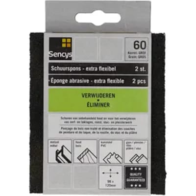 Sencys Schuurpad - P60 - Zwart - 120x98x13mm - 2 Stuks