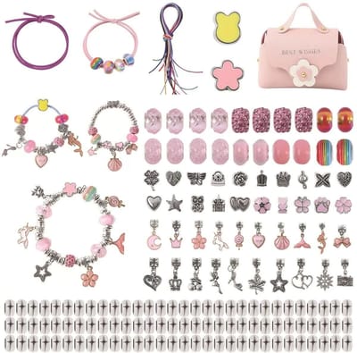 KYDDOI Sieradenset Meisjes - DIY knutselset voor kindersieraden - Met een tas - 159-delige set