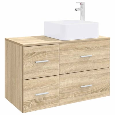 vidaXL - Badkamermeubel - Set - 2 - st - Sonoma - Eiken - Bewerkt - hout
