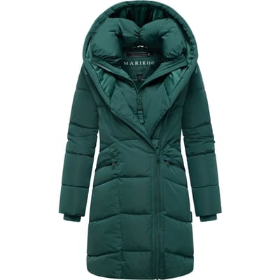Marikoo dames gewatteerde mantel Virenaa met layer-look & fleecevoering