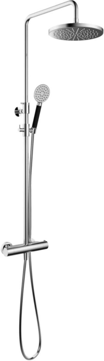 Hotbath Cobber - Stortdoucheset - 300 mm Hoofddouche - 360 mm Hartafstand - Glijstang - Rond Model Handdouche - Chroom - Hoogglans - Opbouw - 1/2 Inch Aansluiting - V02