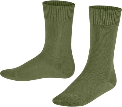 FALKE Comfort Wool eenkleurig wol sokken kinderen groen - maat 23-26