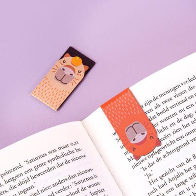 Kikkerland Capibara Magnetische Boekenleggers (set Van 4)